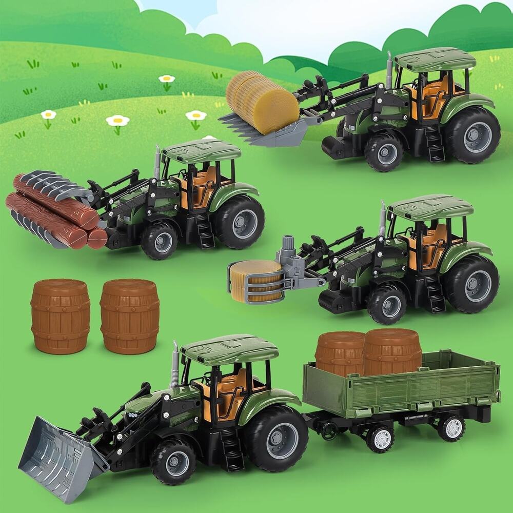 Remote Control Tractor,Kids 2.4Ghz RC Tractor Set,Toddler Farm Toys with 2 RC Me - Picture 2 of 7